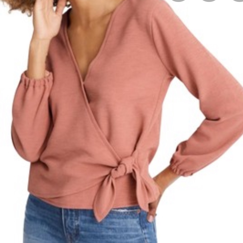 NWT Madewell Coral Crepe Blouse - L